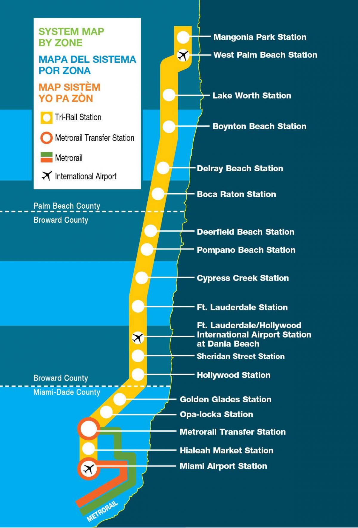 Miami TRI rail map