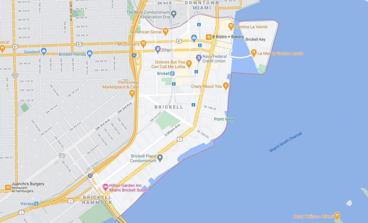 map of Brickell Miami