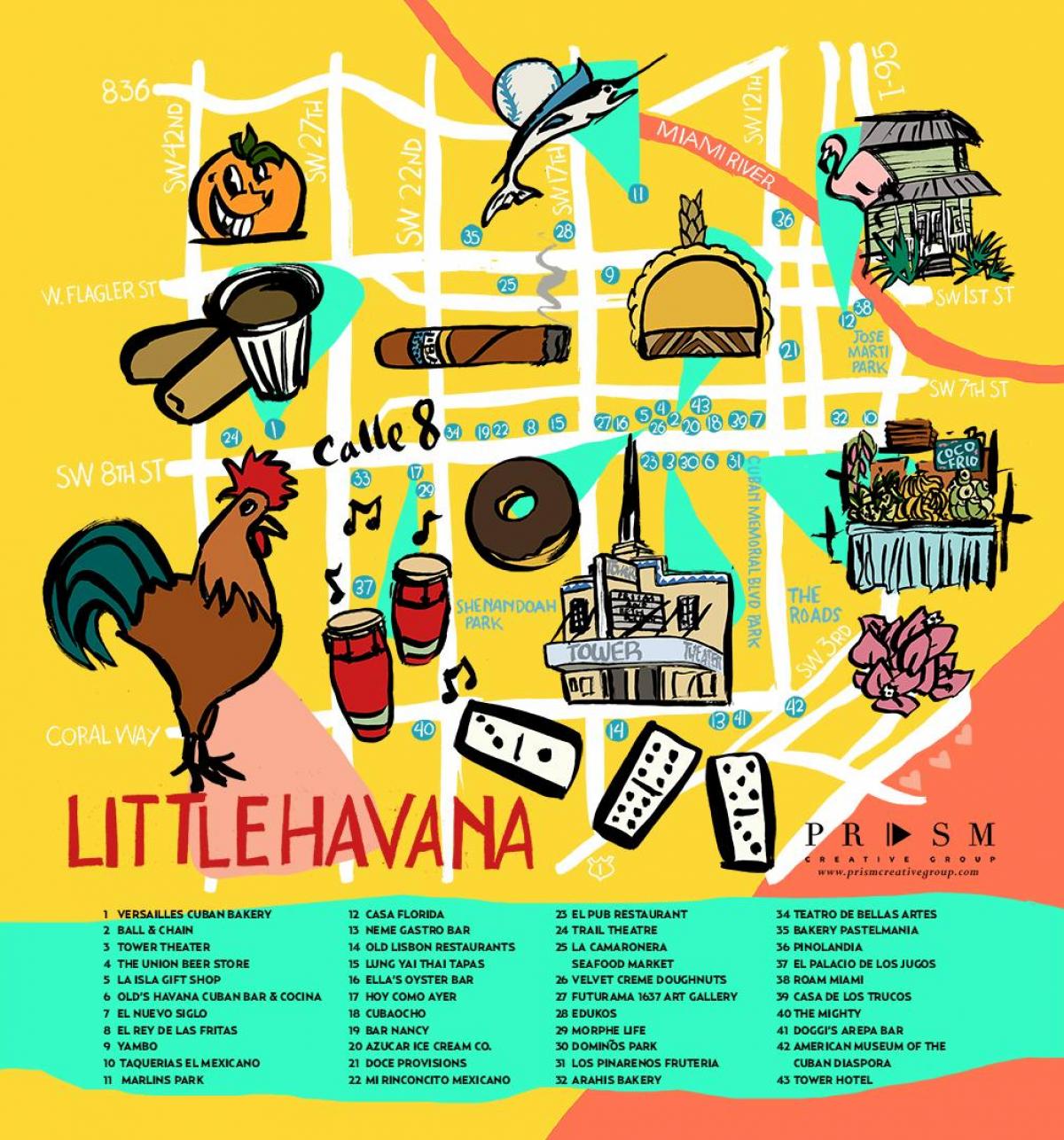 little havana miami map - miami little havana map (florida