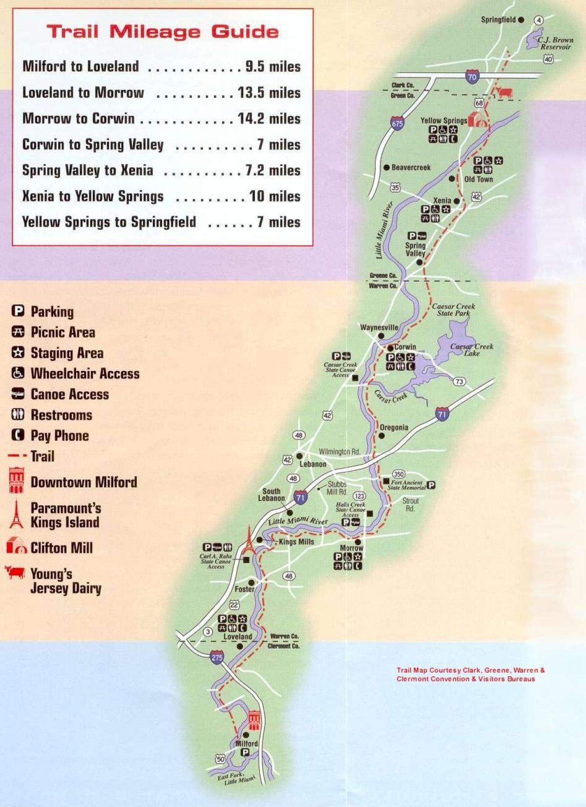 Little Miami bike trail map - Little Miami Bike Trail Map