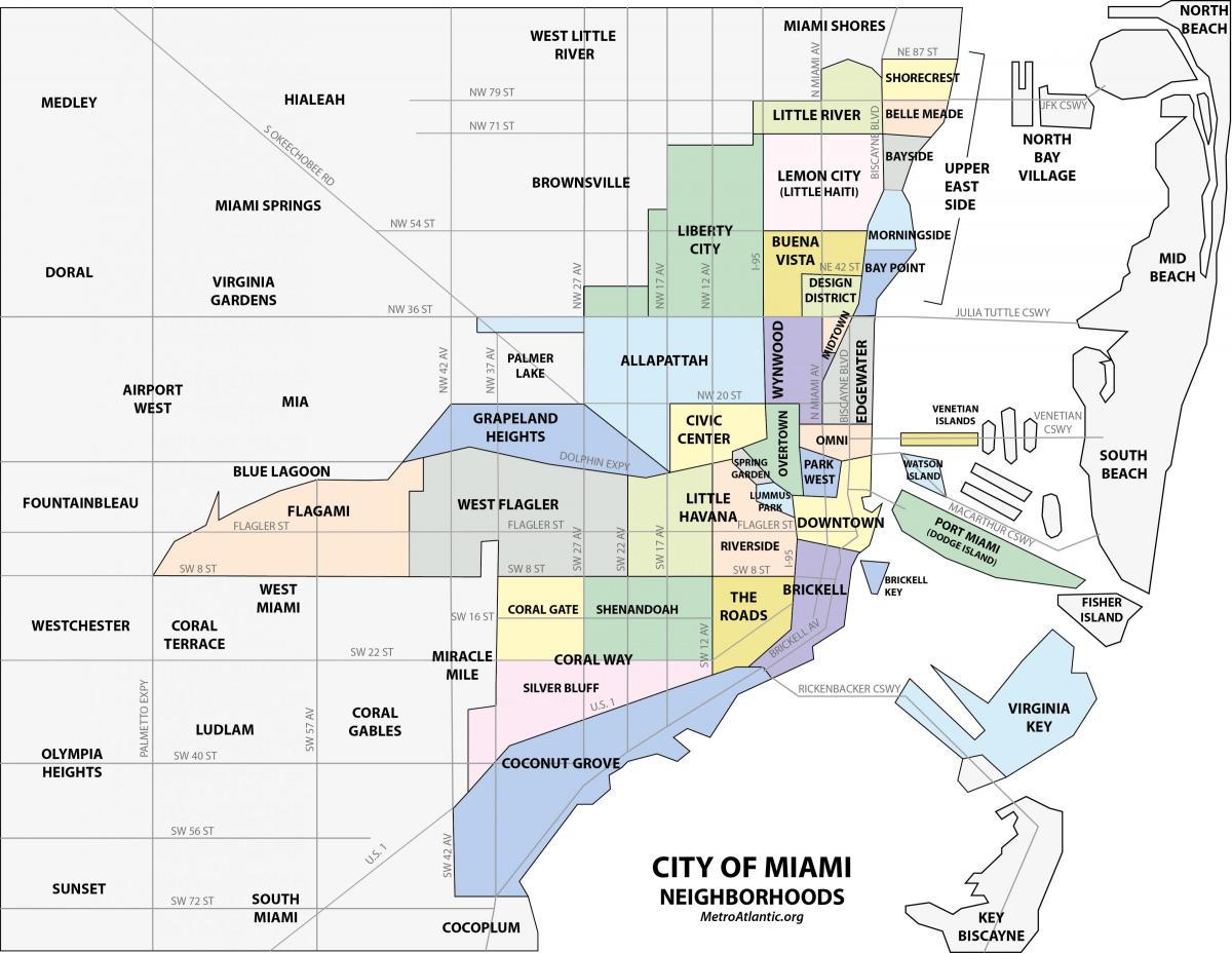 map of Miami area