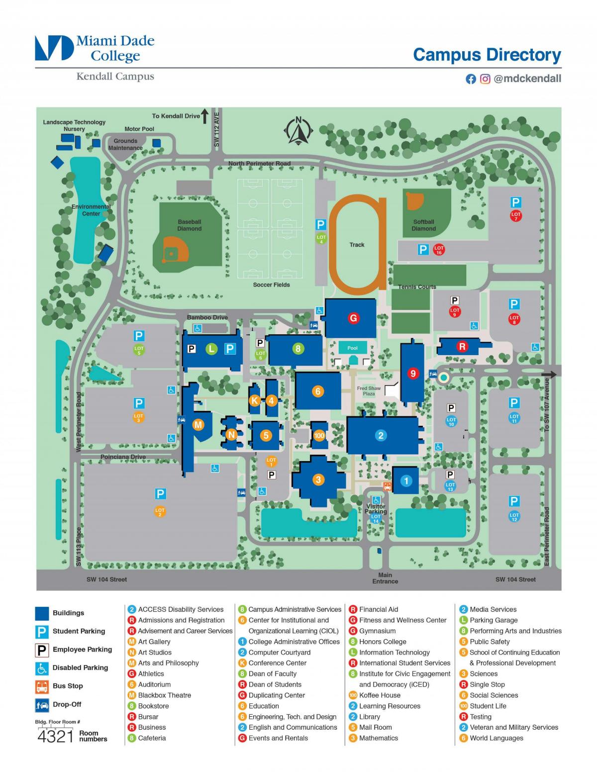Miami Dade college Kendall campus map