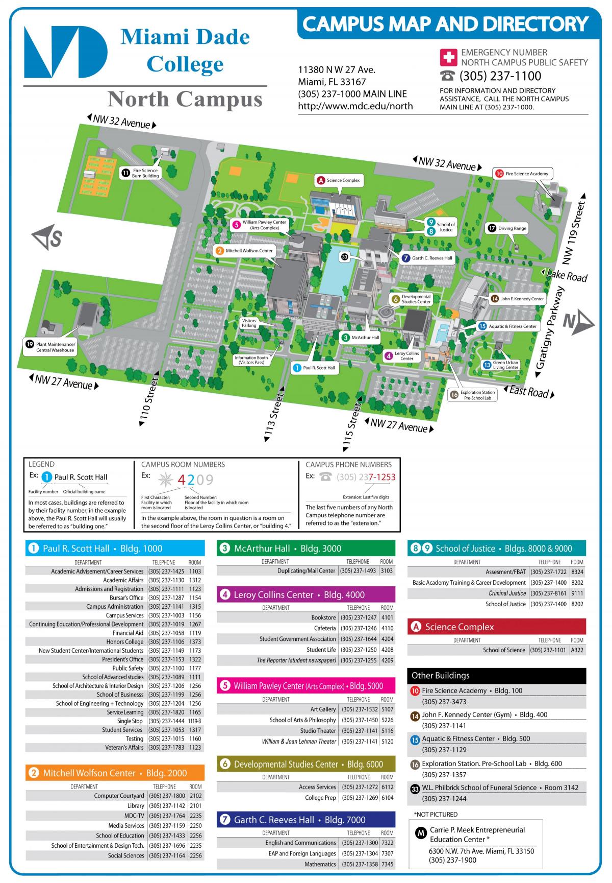 Miami Dade college north campus map