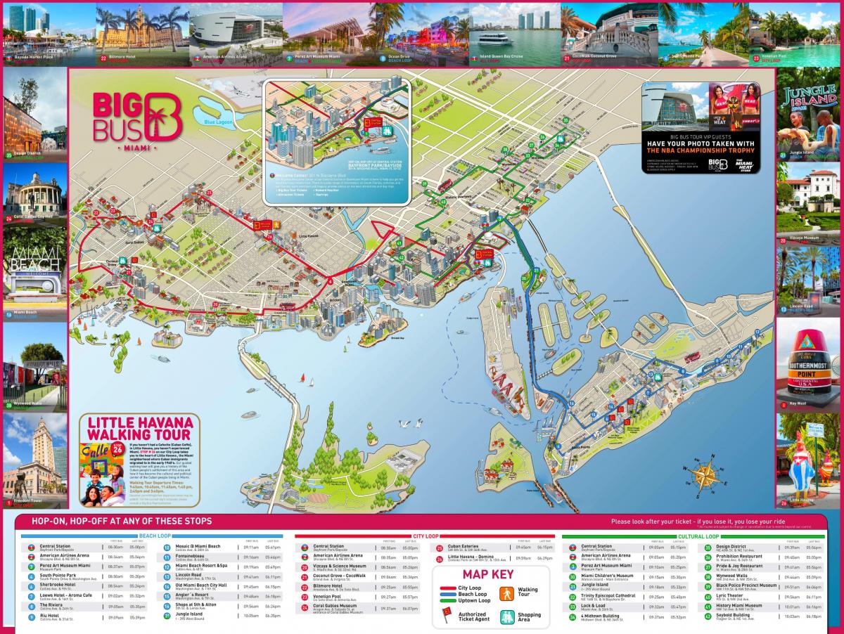 city sightseeing Miami map