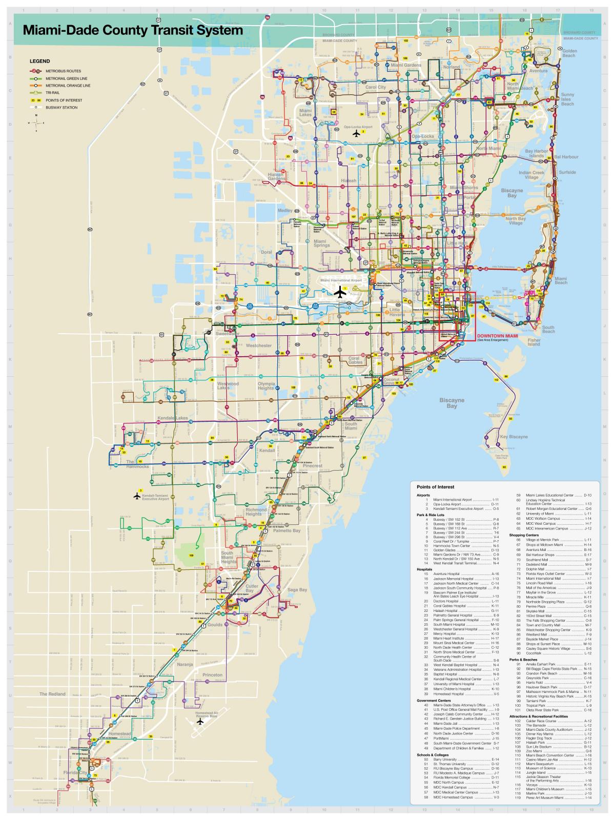 Miami public transit map
