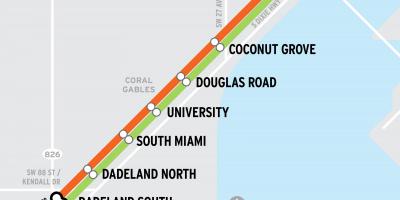 Metrorail map Miami