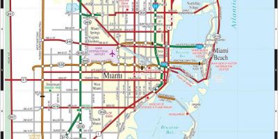 Toll roads in Miami map